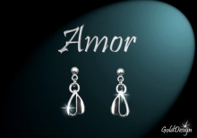 Amor - náušnice rhodium